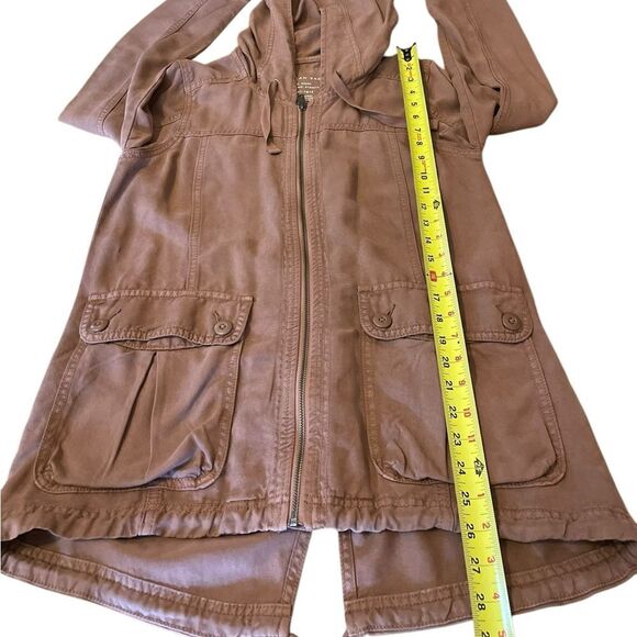 American Eagle Hooded Cargo Utility Jacket Full Zip Womens Size Small Peach - Picture 8 of 8